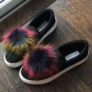 Steve madden sneakers with fluffy pom